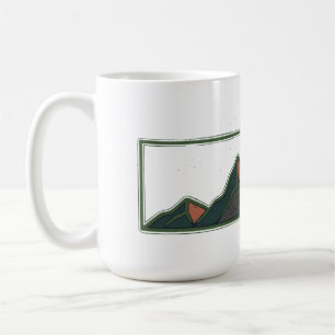 Retro Peak Horizon – Vintage Mountain & Sun Minima Coffee Mug