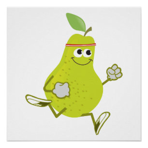 Retro Pear Runner Poster