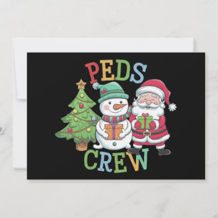 Retro Peds Crew Christmas Paediatrics Nurse Nursin Holiday Card