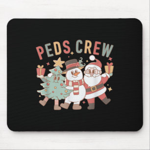 Retro Peds Crew Christmas Paediatrics Nurse Nursin Mouse Pad