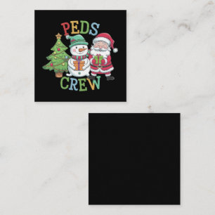 Retro Peds Crew Christmas Paediatrics Nurse Nursin Square Business Card