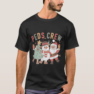 Retro Peds Crew Christmas Pediatric Nurse Nursing  T-Shirt