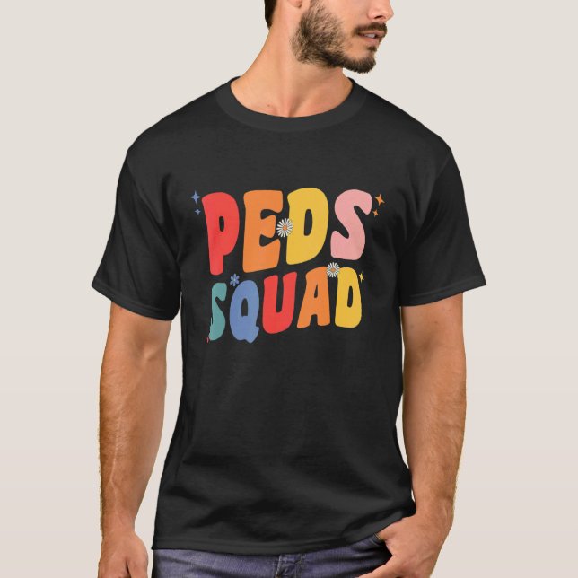 Retro Peds Squad Paediatrics Nurse Nursing Peds Pe T-Shirt (Front)