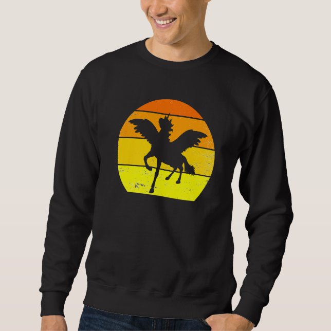 Retro Pegasus Vintage Pegasus Silhouette Animal  8 Sweatshirt (Front)