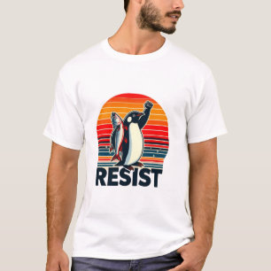 Retro Penguin Protest Design Stand Up for Wild T-Shirt