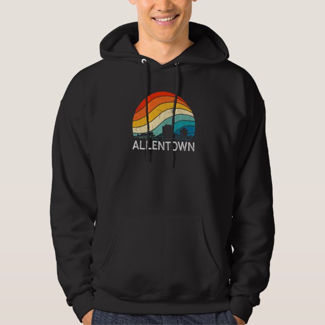 Retro Pennsylvania Allentown Skyline Vintage Urban Hoodie (Front)