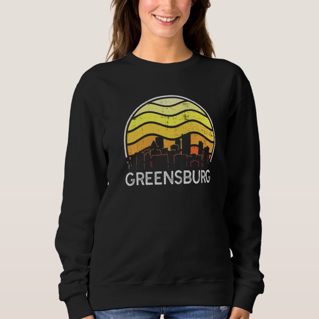 Retro Pennsylvania Greensburg Visitors Skyline Vin Sweatshirt (Front)