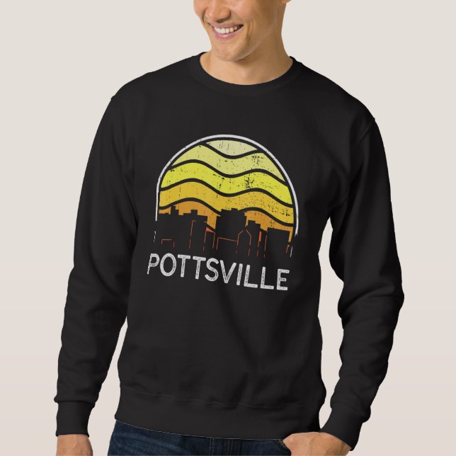 Retro Pennsylvania Pottsville Visitors Skyline Vin Sweatshirt (Front)