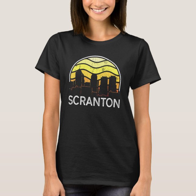 Retro Pennsylvania Scranton Visitors Skyline Vinta T-Shirt (Front)