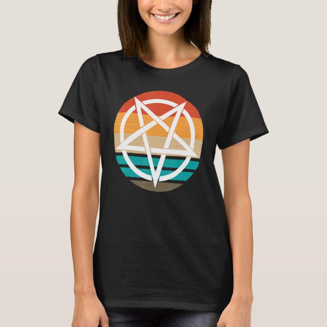 Retro Pentagram Devil 666    T-Shirt (Front)