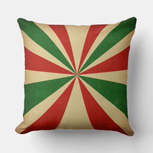Retro Peppermint Swirl Christmas Throw Pillow