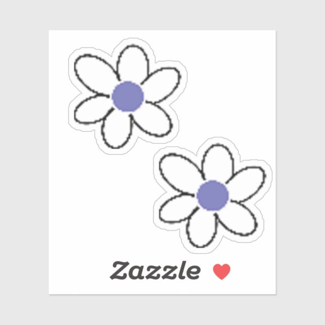 Retro Periwinkle lavender White Flowers (Sheet)