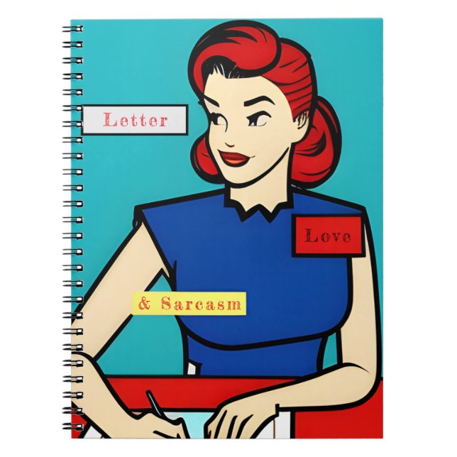 Retro Personalised 1950s Custom Pop Art Humour Notebook (Front)