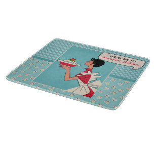 Retro Personalised -6x7 design Cutting Board