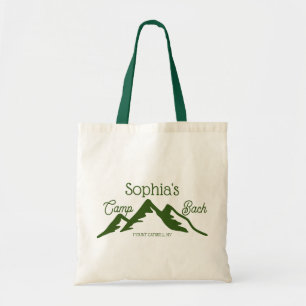 Retro Personalised Camp Bach Mountains Green Tote Bag