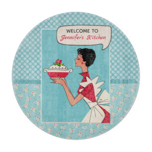 Retro Personalised Cutting Board-Round Board