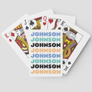 Retro Personalised Family Name Playing Cards