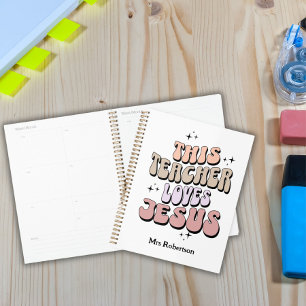 Retro personalised Jesus teacher appreciation Planner