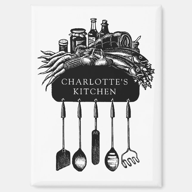 Retro Personalised Kitchen Magnet (Front)