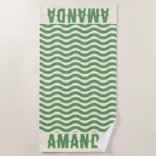 Retro Personalised matching summer vacation  Beach Towel