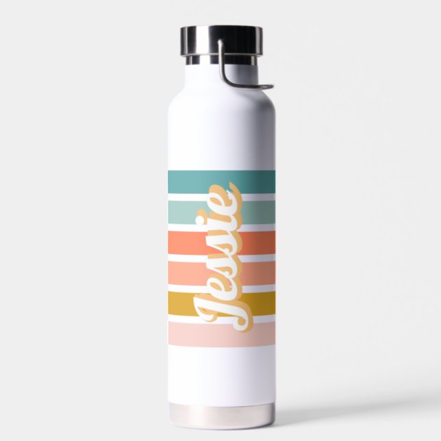 Retro Personalised Name Water Bottle (Left)