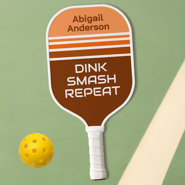 Retro Personalised Pickleball Paddle - Funny Quote (Dink. Smash. Repeat. Unleash Your Retro Game!)