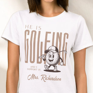 Retro Personalised Script Mrs Brown Fun Golf Wife T-Shirt
