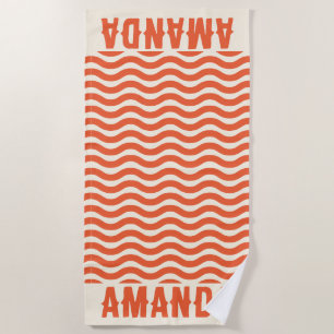 Retro Personalized matching summer vacation  Beach Towel