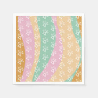 Retro Pet Paw Print Marble Groovy  