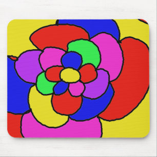 Retro petals mouse pad