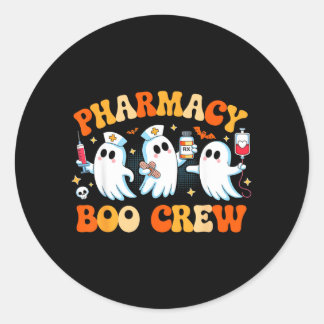 Retro Pharmacy Boo Crew Ghost Pharmacist Tech Classic Round Sticker