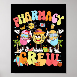 Retro Pharmacy Crew Summer Vacation Pharm Tech Poster