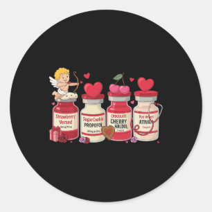 Retro Pharmacy Valentines Cupid Insulin Diabete Ph Classic Round Sticker