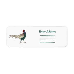 Retro  pheasant bird brown address label Sticker