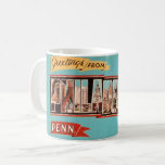 Retro Philadelphia Greeting Mug<br><div class="desc">Stunning retro postcard greeting from Philadelphia,  Pennsylvania repurposed!</div>