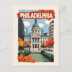 Retro Philadelphia Postcard