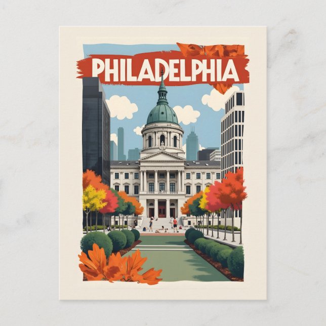 Retro Philadelphia Postcard (Front)