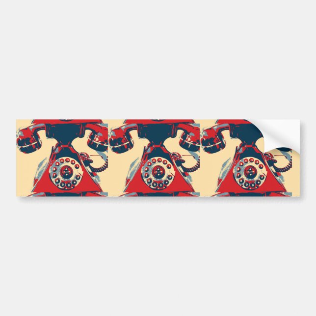 Retro Phone Bumper Sticker (Front)