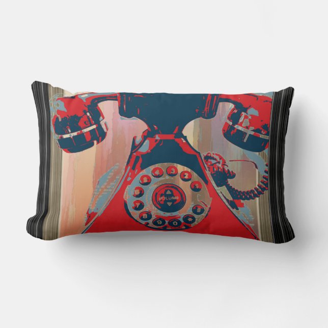 Retro Phone Lumbar Pillow (Front)