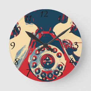 Retro Phone Round Clock