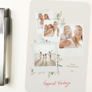 Retro Photo Album Holiday year in review Botanical Magnet