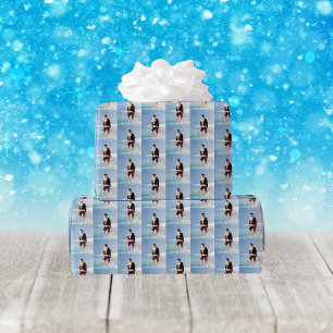 Retro Photo Beach Water Santa Claus Wrapping Paper