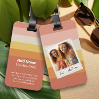 Retro Photo Border with Colourful Coral Stripes