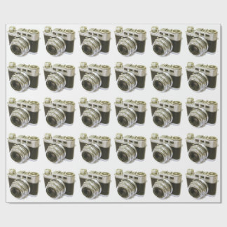 RETRO PHOTO CAMERA MOTIF WRAPPING PAPER