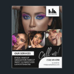 Retro Photo Collage Logo QR Makeup Promotional Flyer<br><div class="desc">Double sided flyer for a makeup artist, nail artist, hair stylist or similar profession where you need to showcase your work in a retro photo collage with black and white backgrounds and text. Personalise with your logo and on the back an additional photo and your QR code with your social...</div>