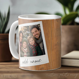 Retro Photo Frame - Square Instagram Rustic Wood Coffee Mug