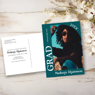 Retro Photo Graduation Invitation Postcard