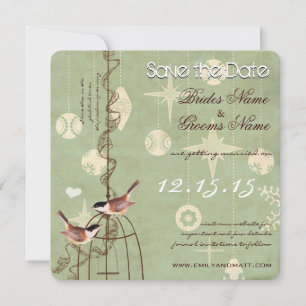 Retro Photo Holiday BirdCage Wedding Save the Date