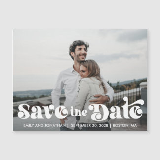 Retro Photo Save the Date Magnet Wedding