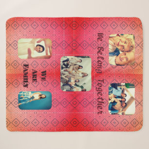 Retro Photo Soft Red Diamond Sherpa Blanket